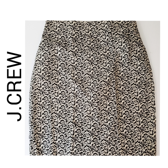 J. Crew Dresses & Skirts - J.Crew Business Casual Brown and Cream Skirt Size 6 Lined Zip Back